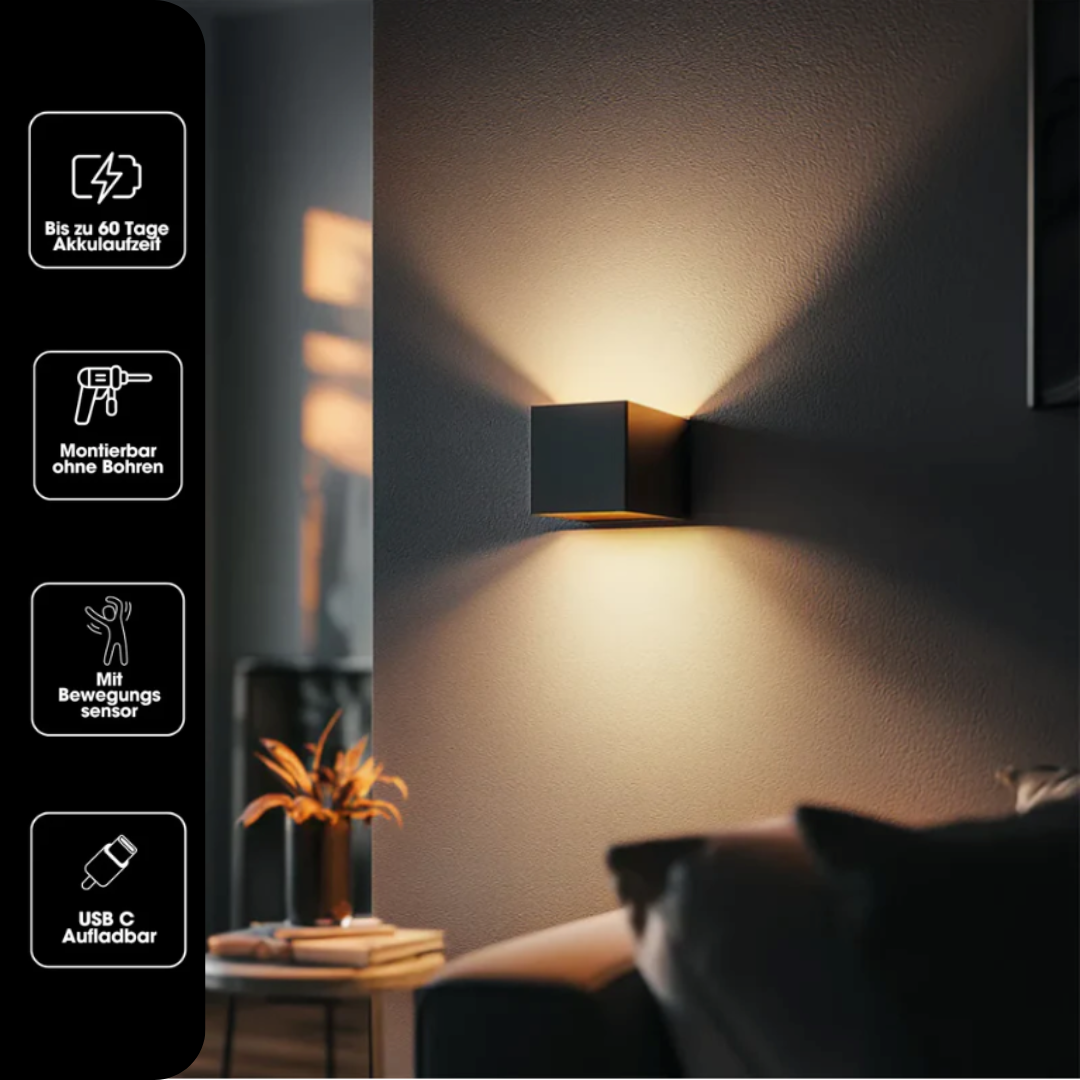 GlowCube™ | Wasserdichte Wandleuchte & Wiederaufladbar